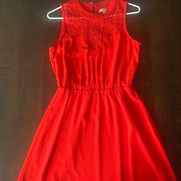 Maison Jules Dresses & Skirts - Red Dress - Cinched Waist and Beautiful Detailing